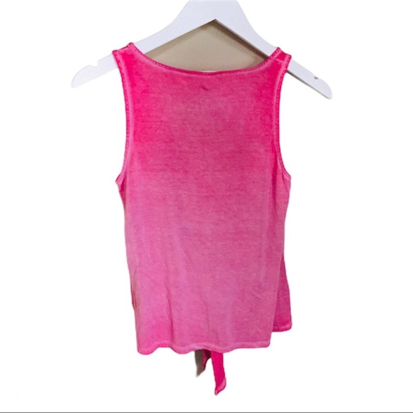 PINK ROSE Vintage Tie-Dye/Ombré Tank/Top With Knotted Tie Front Pink Size Small - Picture 7 of 10